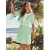 MEROKEETY Women’s Knit Bodycon Sweater Dress Button Business Work Short Sleeve Formal Elegant Mini Dress(Mintgreen)