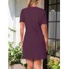 MEROKEETY Women’s Knit Bodycon Sweater Dress Button Business Work Short Sleeve Formal Elegant Mini Dress(Plum)