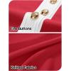 MEROKEETY Women’s Knit Bodycon Sweater Dress Button Business Work Short Sleeve Formal Elegant Mini Dress(Red)