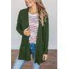 MEROKEETY Women’s Long Sleeve Cardigan Sweaters Open Front Waffle Knit Cozy Sweater Coat with Pockets(Army Green)