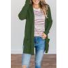 MEROKEETY Women’s Long Sleeve Cardigan Sweaters Open Front Waffle Knit Cozy Sweater Coat with Pockets(Army Green)