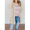 MEROKEETY Women’s Long Sleeve Cardigan Sweaters Open Front Waffle Knit Cozy Sweater Coat with Pockets(Beige)