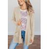 MEROKEETY Women’s Long Sleeve Cardigan Sweaters Open Front Waffle Knit Cozy Sweater Coat with Pockets(Beige)