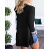 MEROKEETY Women’s Long Sleeve Cardigan Sweaters Open Front Waffle Knit Cozy Sweater Coat with Pockets(Black)