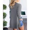 MEROKEETY Women’s Long Sleeve Cardigan Sweaters Open Front Waffle Knit Cozy Sweater Coat with Pockets(Dark Grey)
