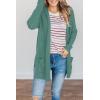 MEROKEETY Women’s Long Sleeve Cardigan Sweaters Open Front Waffle Knit Cozy Sweater Coat with Pockets(Dusty Green)