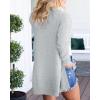 MEROKEETY Women’s Long Sleeve Cardigan Sweaters Open Front Waffle Knit Cozy Sweater Coat with Pockets(Light Grey)