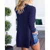 MEROKEETY Women’s Long Sleeve Cardigan Sweaters Open Front Waffle Knit Cozy Sweater Coat with Pockets(Navy)