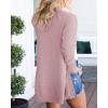 MEROKEETY Women’s Long Sleeve Cardigan Sweaters Open Front Waffle Knit Cozy Sweater Coat with Pockets(Pink)