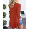 MEROKEETY Women’s Long Sleeve Cardigan Sweaters Open Front Waffle Knit Cozy Sweater Coat with Pockets(Rust)