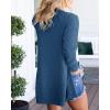 MEROKEETY Women’s Long Sleeve Cardigan Sweaters Open Front Waffle Knit Cozy Sweater Coat with Pockets(Teal)