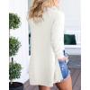 MEROKEETY Women’s Long Sleeve Cardigan Sweaters Open Front Waffle Knit Cozy Sweater Coat with Pockets(White)