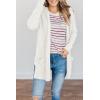 MEROKEETY Women’s Long Sleeve Cardigan Sweaters Open Front Waffle Knit Cozy Sweater Coat with Pockets(White)