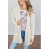 MEROKEETY Women’s Long Sleeve Cardigan Sweaters Open Front Waffle Knit Cozy Sweater Coat with Pockets(White)