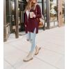 MEROKEETY Women’s Long Sleeve Cardigan Sweaters Open Front Waffle Knit Cozy Sweater Coat with Pockets(Wine)