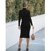 MEROKEETY Women’s Long Sleeve Sweater Dress 2025 High Neck Slim Fit Ribbed Knit Midi Winter Dresses(Black)