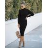 MEROKEETY Women’s Long Sleeve Sweater Dress 2025 High Neck Slim Fit Ribbed Knit Midi Winter Dresses(Black)