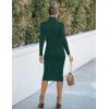 MEROKEETY Women’s Long Sleeve Sweater Dress 2025 High Neck Slim Fit Ribbed Knit Midi Winter Dresses(Green)