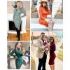 MEROKEETY Women’s Long Sleeve Sweater Dress 2025 High Neck Slim Fit Ribbed Knit Midi Winter Dresses(Green)