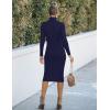 MEROKEETY Women’s Long Sleeve Sweater Dress 2025 High Neck Slim Fit Ribbed Knit Midi Winter Dresses(Navy)