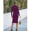 MEROKEETY Women’s Long Sleeve Sweater Dress 2025 High Neck Slim Fit Ribbed Knit Midi Winter Dresses(Plum)