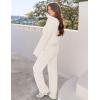MEROKEETY Women’s Lounge Sets 2026 Fall Fashion 2 Piece Outfits Sweater Pajama Set Fuzzy Loungewear Matching Winter Clothes(Beige)