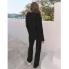MEROKEETY Women’s Lounge Sets 2026 Fall Fashion 2 Piece Outfits Sweater Pajama Set Fuzzy Loungewear Matching Winter Clothes(Black)