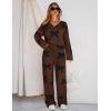 MEROKEETY Women’s Lounge Sets 2026 Fall Fashion 2 Piece Outfits Sweater Pajama Set Fuzzy Loungewear Matching Winter Clothes(Bowcoffee)