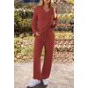 MEROKEETY Women’s Lounge Sets 2026 Fall Fashion 2 Piece Outfits Sweater Pajama Set Fuzzy Loungewear Matching Winter Clothes(Brickred)