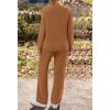 MEROKEETY Women’s Lounge Sets 2026 Fall Fashion 2 Piece Outfits Sweater Pajama Set Fuzzy Loungewear Matching Winter Clothes(Brown)