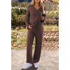 MEROKEETY Women’s Lounge Sets 2026 Fall Fashion 2 Piece Outfits Sweater Pajama Set Fuzzy Loungewear Matching Winter Clothes(Coffee)