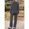 MEROKEETY Women’s Lounge Sets 2026 Fall Fashion 2 Piece Outfits Sweater Pajama Set Fuzzy Loungewear Matching Winter Clothes(Darkgrey)