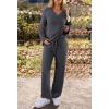 MEROKEETY Women’s Lounge Sets 2026 Fall Fashion 2 Piece Outfits Sweater Pajama Set Fuzzy Loungewear Matching Winter Clothes(Darkgrey)