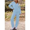 MEROKEETY Women’s Lounge Sets 2026 Fall Fashion 2 Piece Outfits Sweater Pajama Set Fuzzy Loungewear Matching Winter Clothes(Lightblue)