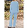 MEROKEETY Women’s Lounge Sets 2026 Fall Fashion 2 Piece Outfits Sweater Pajama Set Fuzzy Loungewear Matching Winter Clothes(Lightblue)