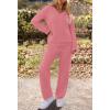 MEROKEETY Women’s Lounge Sets 2026 Fall Fashion 2 Piece Outfits Sweater Pajama Set Fuzzy Loungewear Matching Winter Clothes(Lightcoral)