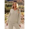 MEROKEETY Women’s Lounge Sets 2026 Fall Fashion 2 Piece Outfits Sweater Pajama Set Fuzzy Loungewear Matching Winter Clothes(Lightkhaki)