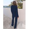 MEROKEETY Women’s Lounge Sets 2026 Fall Fashion 2 Piece Outfits Sweater Pajama Set Fuzzy Loungewear Matching Winter Clothes(Navy)