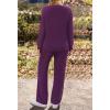 MEROKEETY Women’s Lounge Sets 2026 Fall Fashion 2 Piece Outfits Sweater Pajama Set Fuzzy Loungewear Matching Winter Clothes(Plum)
