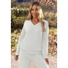 MEROKEETY Women’s Lounge Sets 2026 Fall Fashion 2 Piece Outfits Sweater Pajama Set Fuzzy Loungewear Matching Winter Clothes(White)
