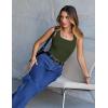 MEROKEETY Women’s Ribbed Knit Tank Tops 2026 Square Neck Sleeveless Summer Basic Shirts Sweater Vest(Armygreen)