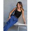 MEROKEETY Women’s Ribbed Knit Tank Tops 2026 Square Neck Sleeveless Summer Basic Shirts Sweater Vest(Black)