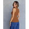 MEROKEETY Women’s Ribbed Knit Tank Tops 2026 Square Neck Sleeveless Summer Basic Shirts Sweater Vest(Caramel)