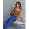 MEROKEETY Women’s Ribbed Knit Tank Tops 2026 Square Neck Sleeveless Summer Basic Shirts Sweater Vest(Caramel)