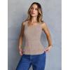 MEROKEETY Women’s Ribbed Knit Tank Tops 2026 Square Neck Sleeveless Summer Basic Shirts Sweater Vest(Cashmere)