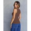 MEROKEETY Women’s Ribbed Knit Tank Tops 2026 Square Neck Sleeveless Summer Basic Shirts Sweater Vest(Coffee)
