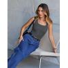 MEROKEETY Women’s Ribbed Knit Tank Tops 2026 Square Neck Sleeveless Summer Basic Shirts Sweater Vest(Darkgrey)