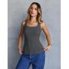 MEROKEETY Women’s Ribbed Knit Tank Tops 2026 Square Neck Sleeveless Summer Basic Shirts Sweater Vest(Darkgrey)