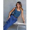 MEROKEETY Women’s Ribbed Knit Tank Tops 2026 Square Neck Sleeveless Summer Basic Shirts Sweater Vest(Dusty Blue)