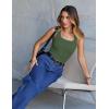 MEROKEETY Women’s Ribbed Knit Tank Tops 2026 Square Neck Sleeveless Summer Basic Shirts Sweater Vest(Green)